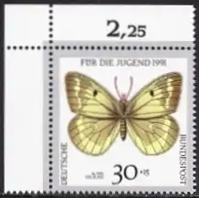 BUND 1991 Michel-Nummer 1512 postfrisch EINZELMARKE ECKRAND oben links