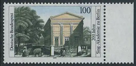 BUND 1991 Michel-Nummer 1520 postfrisch EINZELMARKE RAND rechts