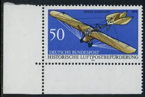 BUND 1991 Michel-Nummer 1523 postfrisch EINZELMARKE ECKRAND unten links