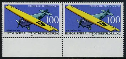 BUND 1991 Michel-Nummer 1524 postfrisch horiz.PAAR RAND unten