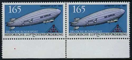 BUND 1991 Michel-Nummer 1525 postfrisch horiz.PAAR RAND unten