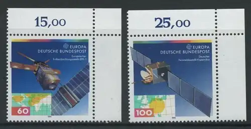 BUND 1991 Michel-Nummer 1526-1527 postfrisch SATZ(2) EINZELMARKEN ECKRÄNDER oben rechts (a)