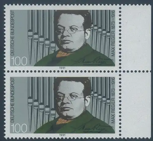 BUND 1991 Michel-Nummer 1529 postfrisch vert.PAAR RAND rechts