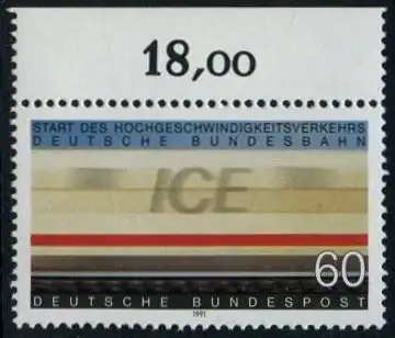 BUND 1991 Michel-Nummer 1530 postfrisch EINZELMARKE RAND oben