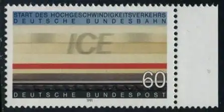 BUND 1991 Michel-Nummer 1530 postfrisch EINZELMARKE RAND rechts