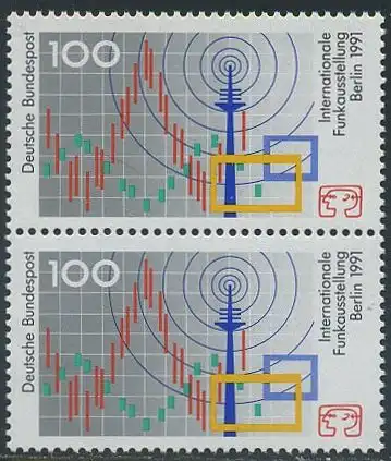 BUND 1991 Michel-Nummer 1553 postfrisch vert.PAAR