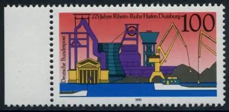 BUND 1991 Michel-Nummer 1558 postfrisch EINZELMARKE RAND links