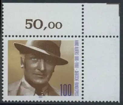 BUND 1991 Michel-Nummer 1561 postfrisch EINZELMARKE ECKRAND oben rechts