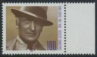 BUND 1991 Michel-Nummer 1561 postfrisch EINZELMARKE RAND rechts