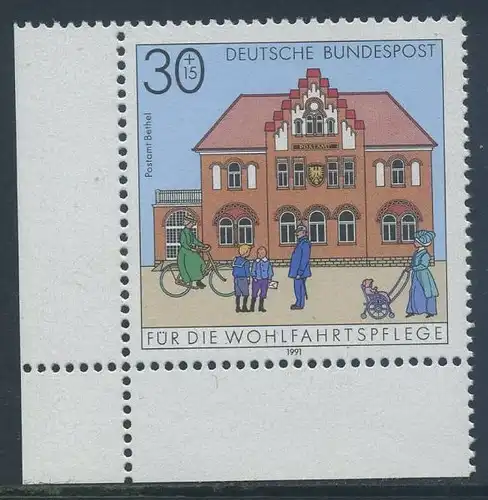 BUND 1991 Michel-Nummer 1563 postfrisch EINZELMARKE ECKRAND unten links