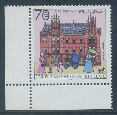 BUND 1991 Michel-Nummer 1565 postfrisch EINZELMARKE ECKRAND unten links