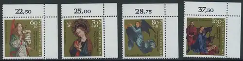 BUND 1991 Michel-Nummer 1578-1581 postfrisch SATZ(4) EINZELMARKEN ECKRÄNDER oben rechts