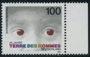 BUND 1992 Michel-Nummer 1585 postfrisch EINZELMARKE RAND rechts