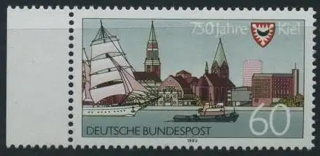 BUND 1992 Michel-Nummer 1598 postfrisch EINZELMARKE RAND links