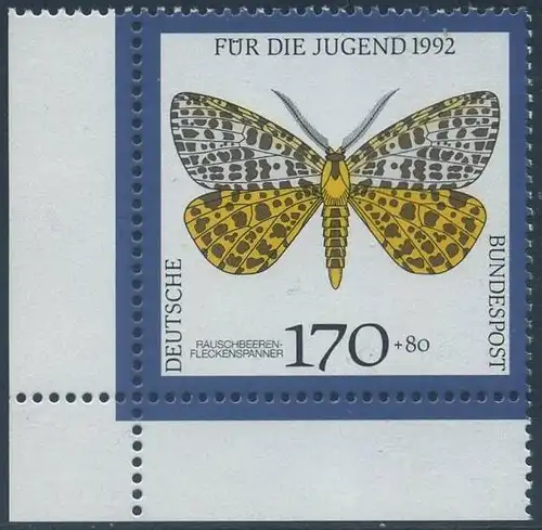 BUND 1992 Michel-Nummer 1606 postfrisch EINZELMARKE ECKRAND unten links