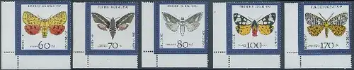 BUND 1992 Michel-Nummer 1602-1606 postfrisch SATZ(5) EINZELMARKEN ECKRÄNDER unten links