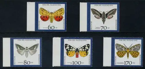 BUND 1992 Michel-Nummer 1602-1606 postfrisch SATZ(5) EINZELMARKEN RÄNDER links