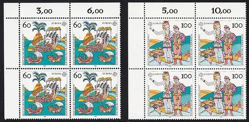 BUND 1992 Michel-Nummer 1608-1609 postfrisch SATZ(2) BLÖCKE ECKRAND oben links