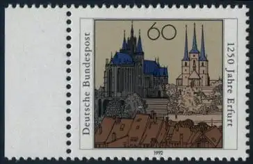 BUND 1992 Michel-Nummer 1611 postfrisch EINZELMARKE RAND links