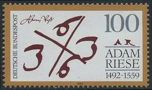 BUND 1992 Michel-Nummer 1612 postfrisch EINZELMARKE