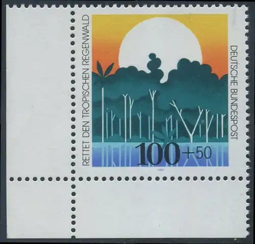 BUND 1992 Michel-Nummer 1615 postfrisch EINZELMARKE ECKRAND unten links
