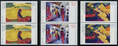 BUND 1992 Michel-Nummer 1617-1619 postfrisch SATZ(3) vert.PAARE