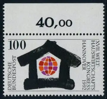 BUND 1992 Michel-Nummer 1620 postfrisch EINZELMARKE RAND oben