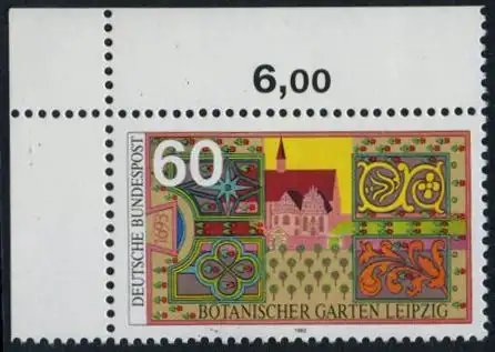 BUND 1992 Michel-Nummer 1622 postfrisch EINZELMARKE ECKRAND oben links