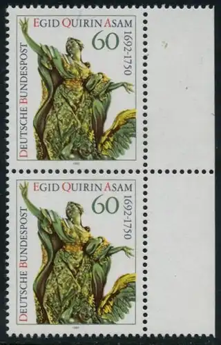 BUND 1992 Michel-Nummer 1624 postfrisch vert.PAAR RAND rechts