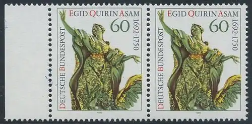 BUND 1992 Michel-Nummer 1624 postfrisch horiz.PAAR RAND links