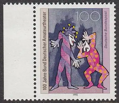 BUND 1992 Michel-Nummer 1626 postfrisch EINZELMARKE RAND links