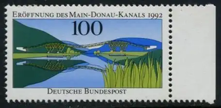 BUND 1992 Michel-Nummer 1630 postfrisch EINZELMARKE RAND rechts