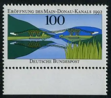 BUND 1992 Michel-Nummer 1630 postfrisch EINZELMARKE RAND unten