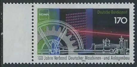 BUND 1992 Michel-Nummer 1636 postfrisch EINZELMARKE RAND links