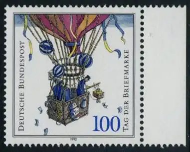 BUND 1992 Michel-Nummer 1638 postfrisch EINZELMARKE RAND rechts
