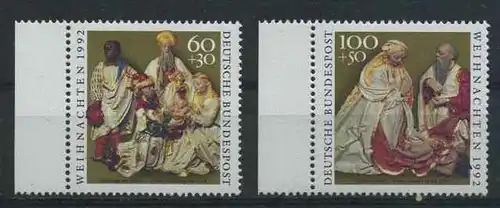 BUND 1992 Michel-Nummer 1639-1640 postfrisch SATZ(2) EINZELMARKEN RÄNDER links