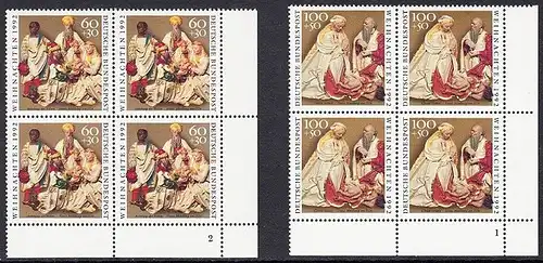 BUND 1992 Michel-Nummer 1639-1640 postfrisch SATZ(2) BLÖCKE ECKRAND unten rechts (FN)