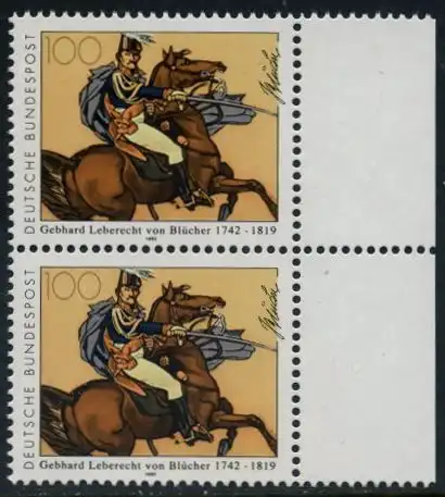 BUND 1992 Michel-Nummer 1641 postfrisch vert.PAAR RAND rechts