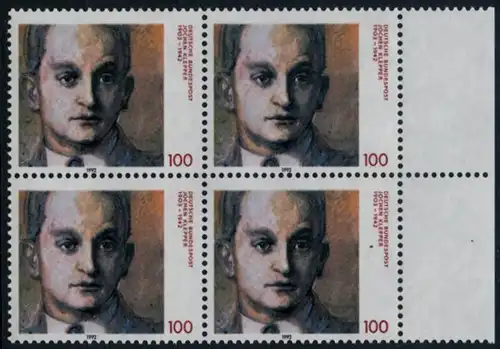 BUND 1992 Michel-Nummer 1643 postfrisch BLOCK RÄNDER rechts