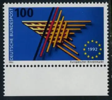 BUND 1992 Michel-Nummer 1644 postfrisch EINZELMARKE RAND unten