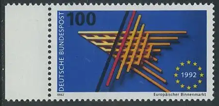 BUND 1992 Michel-Nummer 1644 postfrisch EINZELMARKE RAND links