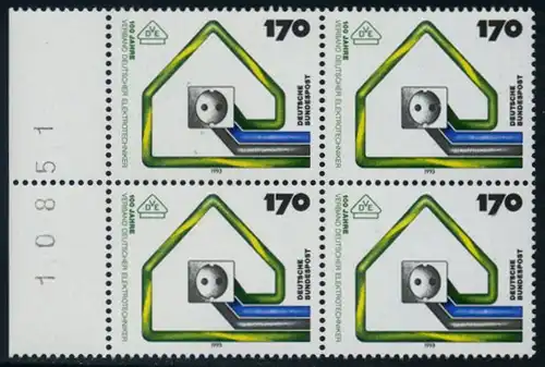 BUND 1993 Michel-Nummer 1648 postfrisch BLOCK RÄNDER links (BZ)