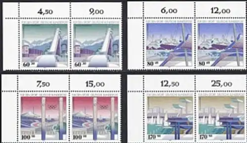BUND 1993 Michel-Nummer 1650-1653 postfrisch SATZ(4) horiz.PAARE ECKRÄNDER oben links (2h)