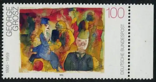 BUND 1993 Michel-Nummer 1656 postfrisch EINZELMARKE RAND rechts