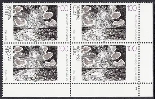BUND 1993 Michel-Nummer 1657 postfrisch BLOCK ECKRAND unten rechts