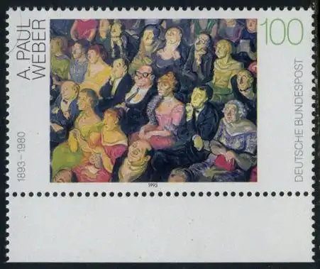 BUND 1993 Michel-Nummer 1658 postfrisch EINZELMARKE RAND unten