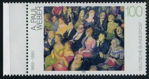 BUND 1993 Michel-Nummer 1658 postfrisch EINZELMARKE RAND links