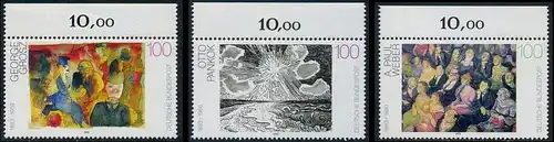 BUND 1993 Michel-Nummer 1656-1658 postfrisch SATZ(3) EINZELMARKEN RÄNDER oben