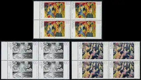 BUND 1993 Michel-Nummer 1656-1658 postfrisch SATZ(3) BLÖCKE RÄNDER links