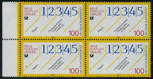 BUND 1993 Michel-Nummer 1659 postfrisch BLOCK RÄNDER links
